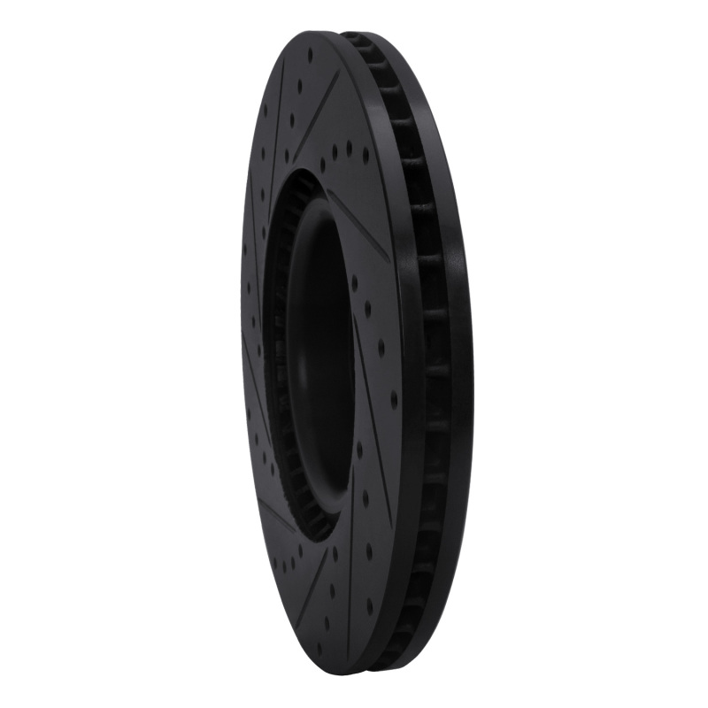 Audi S6 Brake Rotor (1) - Front Right - R1 Concepts - Drilled & Slotted - Black - `99-`04